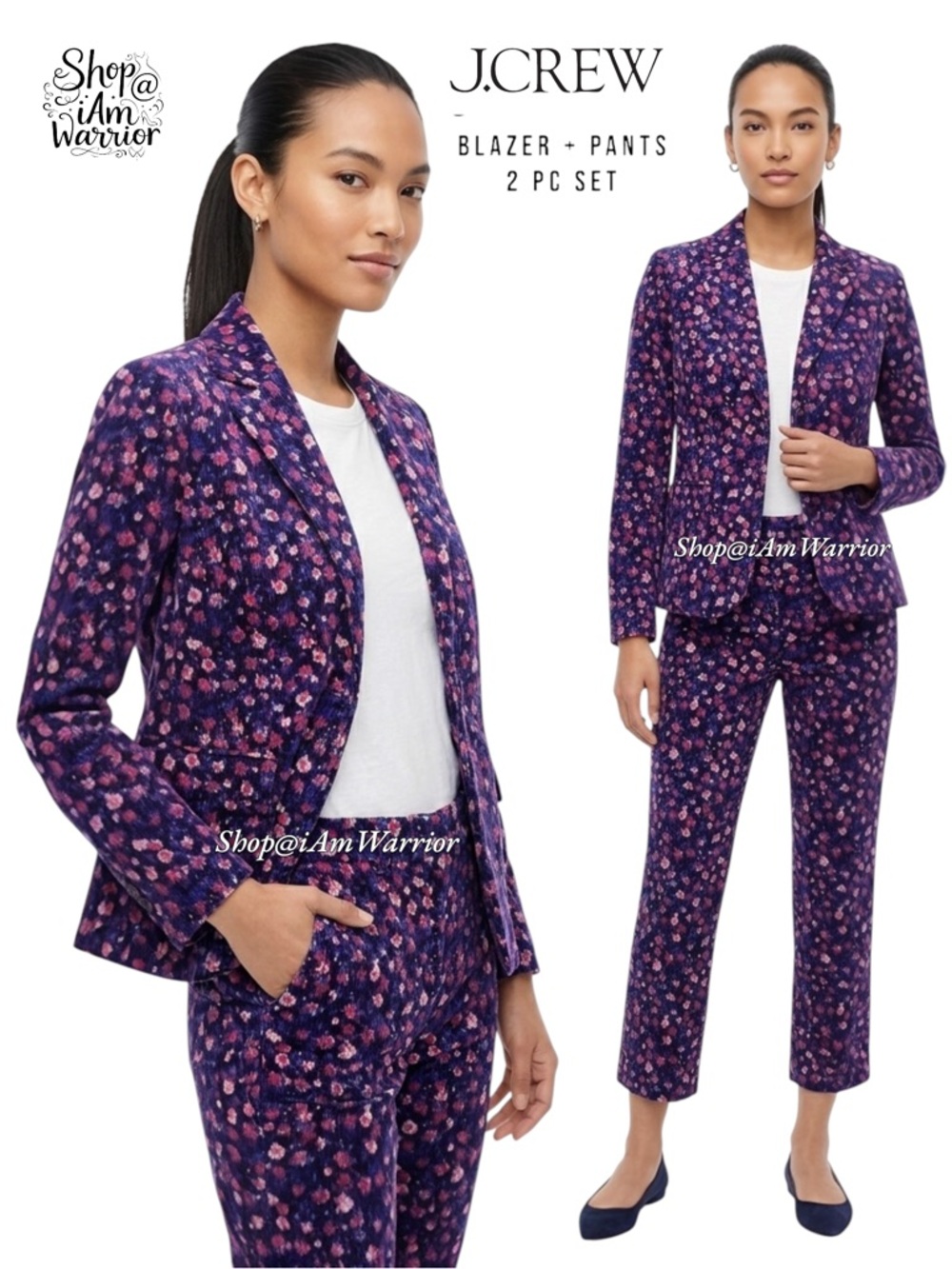 J.Crew Floral Print 2 Pc Corduroy Blazer + Pantsuit *Shop@Iamwarrior